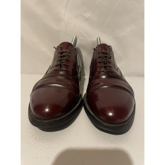 Salvatore Ferragamo Men Cherry Brown Leather Cap Toe Lace Up Dress Shoes US 8 D main image 7
